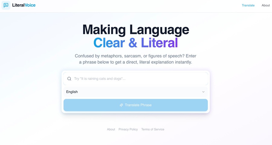 Literal Voice app — translation interface